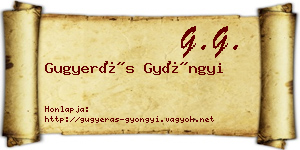 Gugyerás Gyöngyi névjegykártya